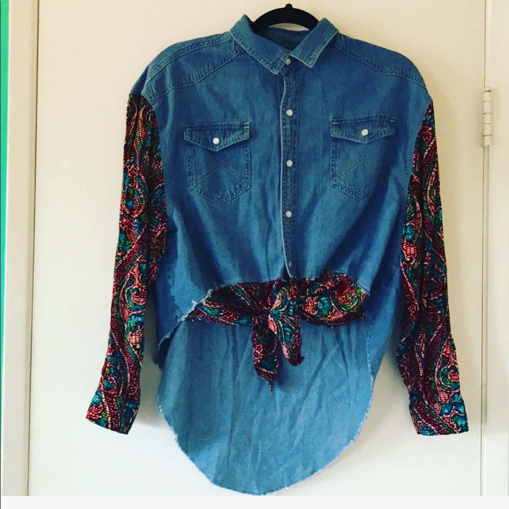 LF denim chambray sweater